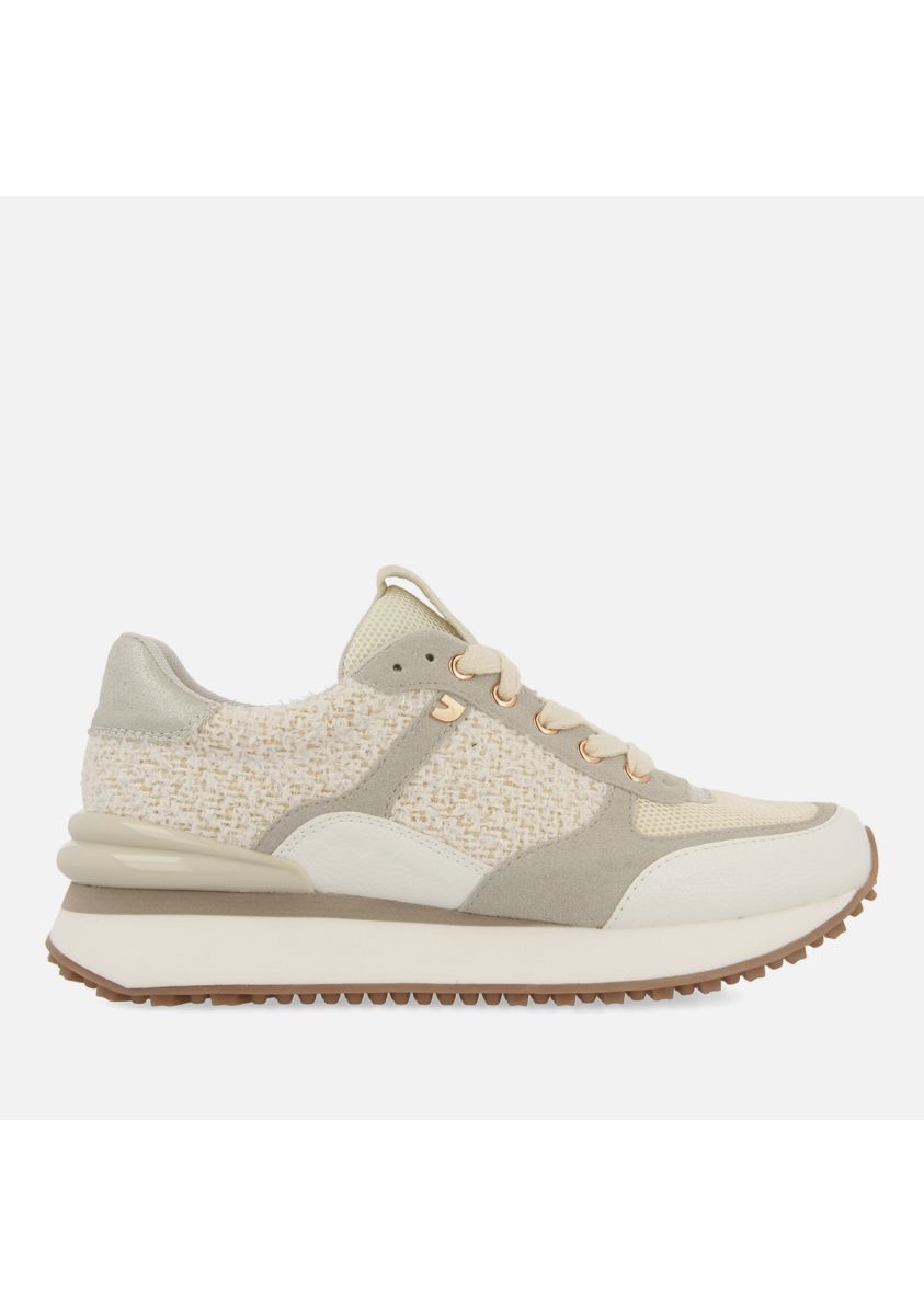 Sneakers monocolor off-white con brillo para mujer binsfeld - BLANCO