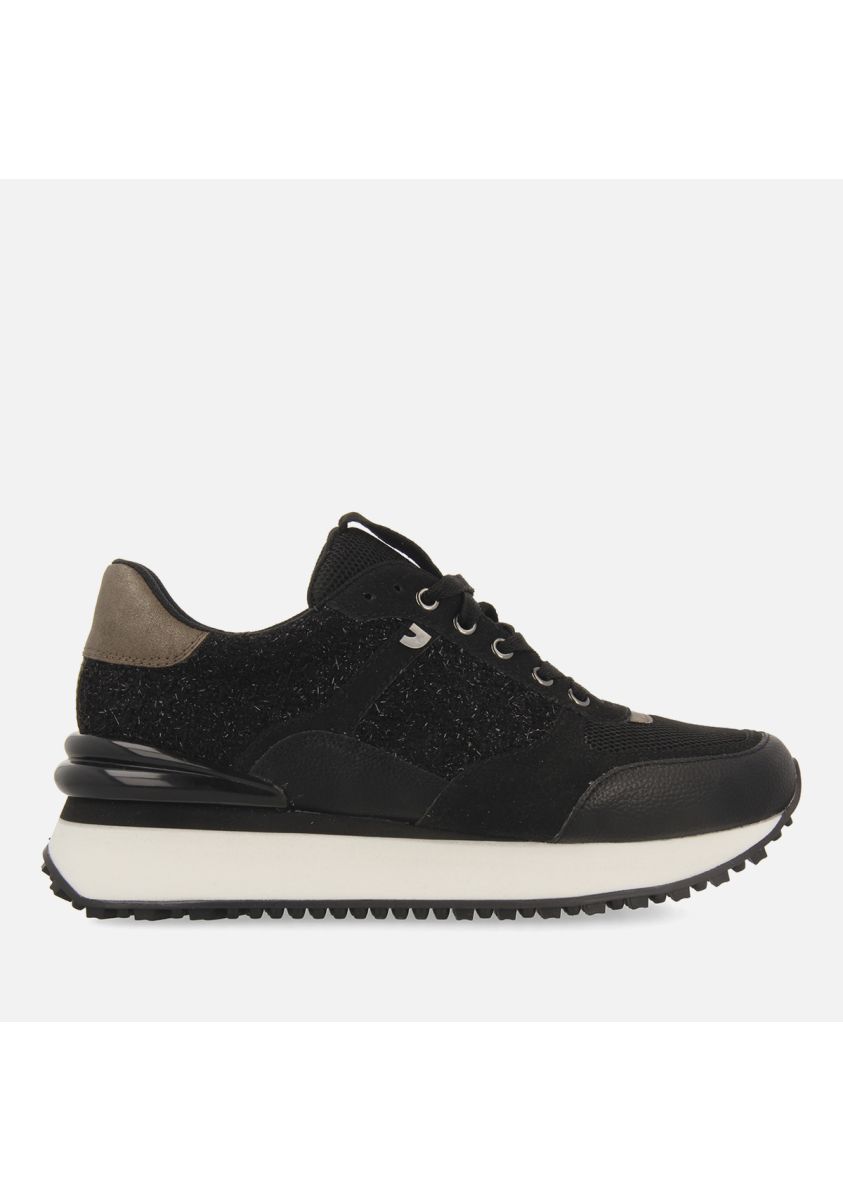 Sneakers monocolor negro con brillo para mujer binsfeld - NEGRO