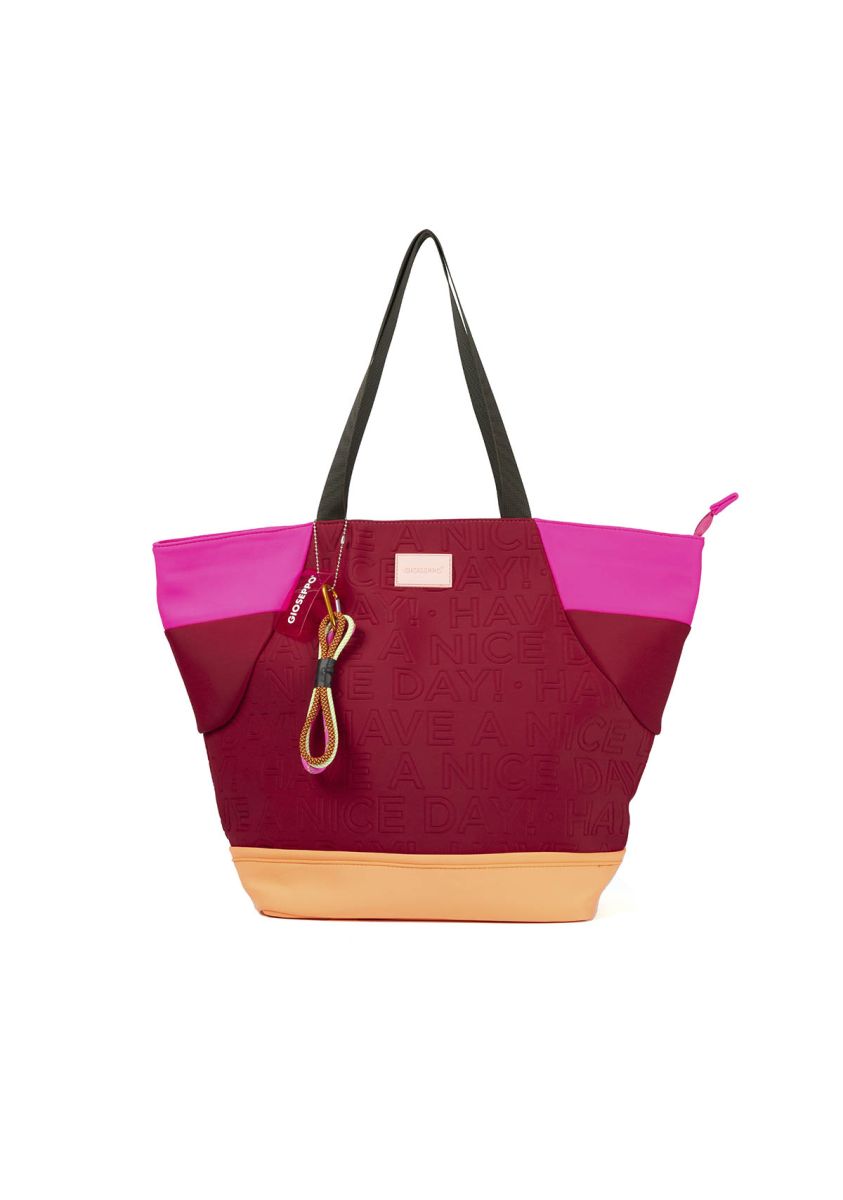 Bolso shopper de neopreno color burdeos para mujer alagoa - BURDEOS