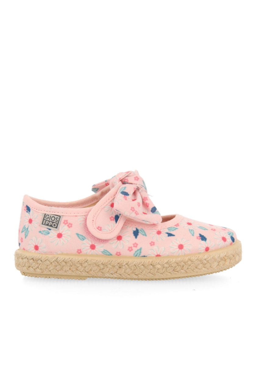 Zapato tipo espadrille color rosa con estampado de flores para bebÃ© ubud - ROSA