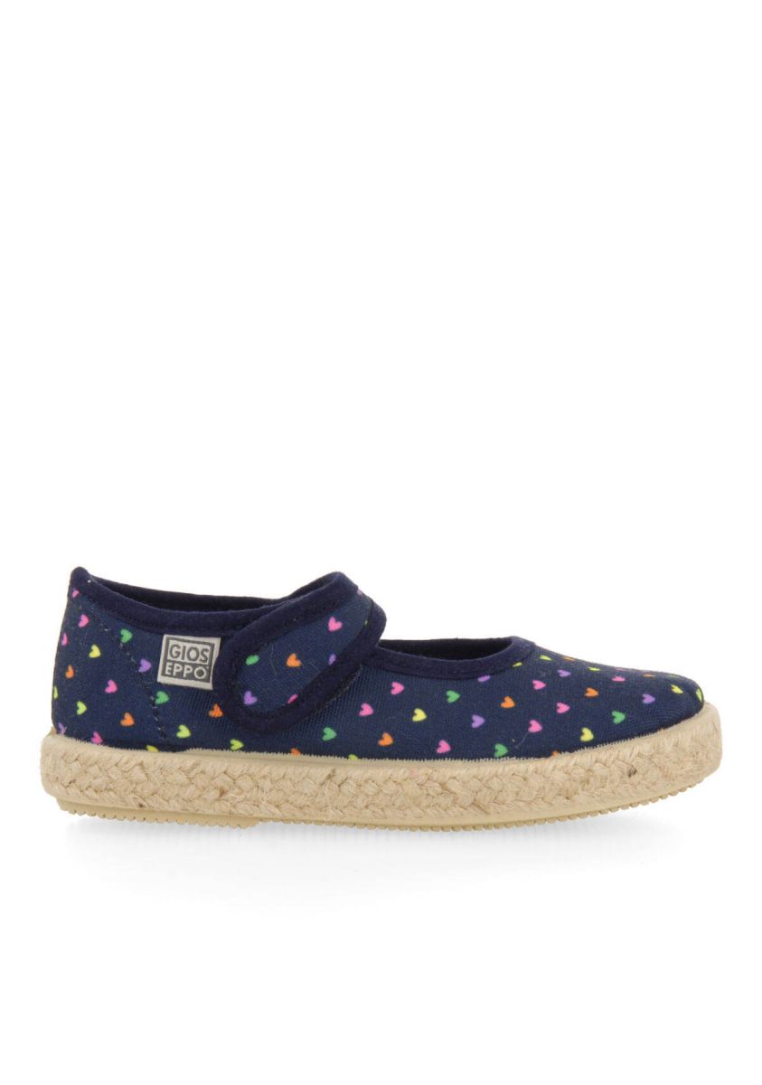 Zapatos tipo espadrille color azul marino con estampado de corazones para bebÃ© clesles - MARINO