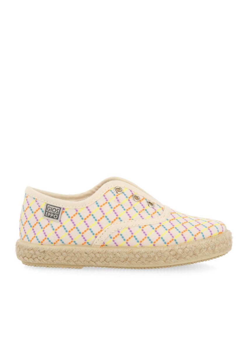 Espadrilles tipo oxford color beige con estampado de colores para bebÃ© xilitla - BEIG
