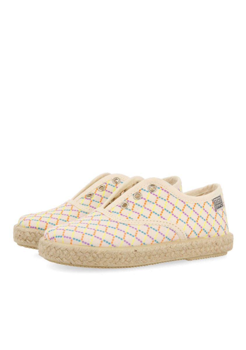 Espadrilles tipo oxford color beige con estampado de colores para bebÃ© xilitla - BEIG