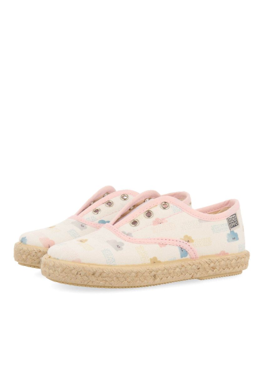 Zapatos tipo espadrille color blanco con estampado multicolor niña verlin - BLANCO