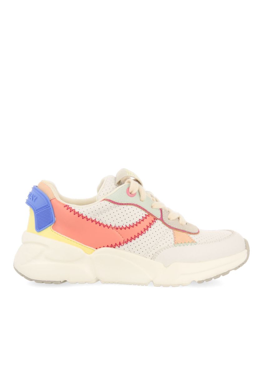 Sneakers blancas con detalles multicolor para niÃ±a courgent - BLANCO