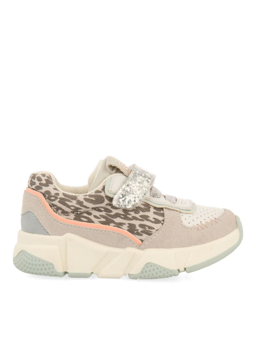 Sneakers blancas de leopardo para bebÃ© punda - BLANCO