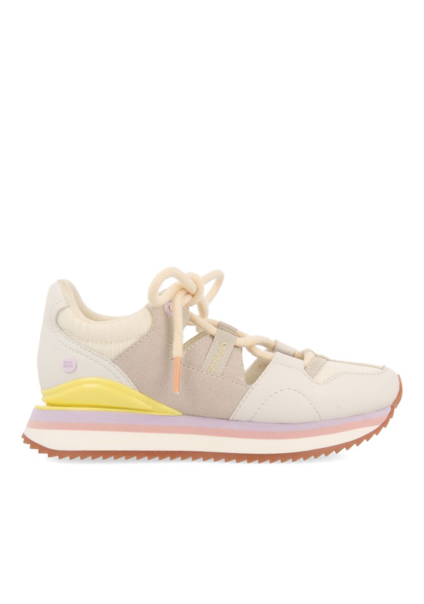 Sneakers de corte semiabierto blancas para niÃ±as dinoze - BLANCO