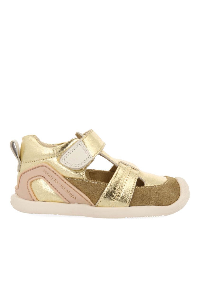 Sandalias de piel de oro para niÃ±a bahon - ORO
