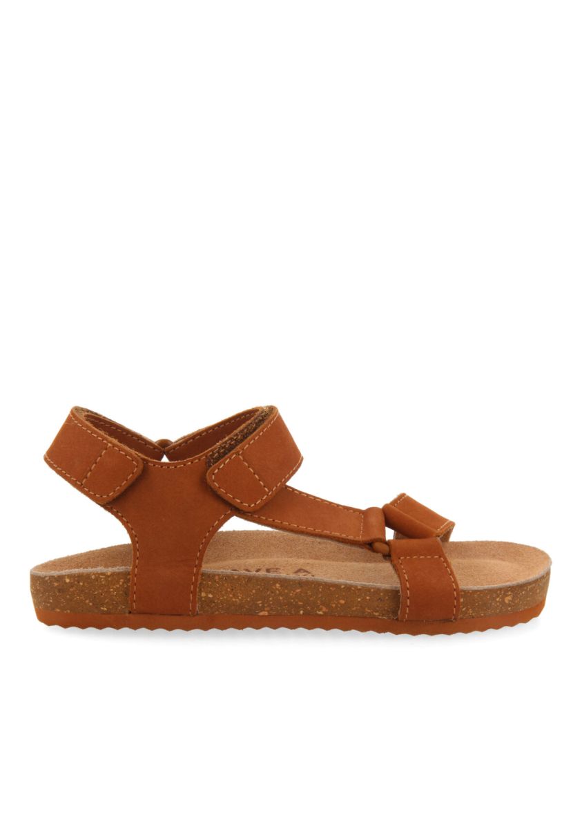 Sandalias de piel con planta anatÃ³mica en color cuero para niÃ±o coamo - CUERO