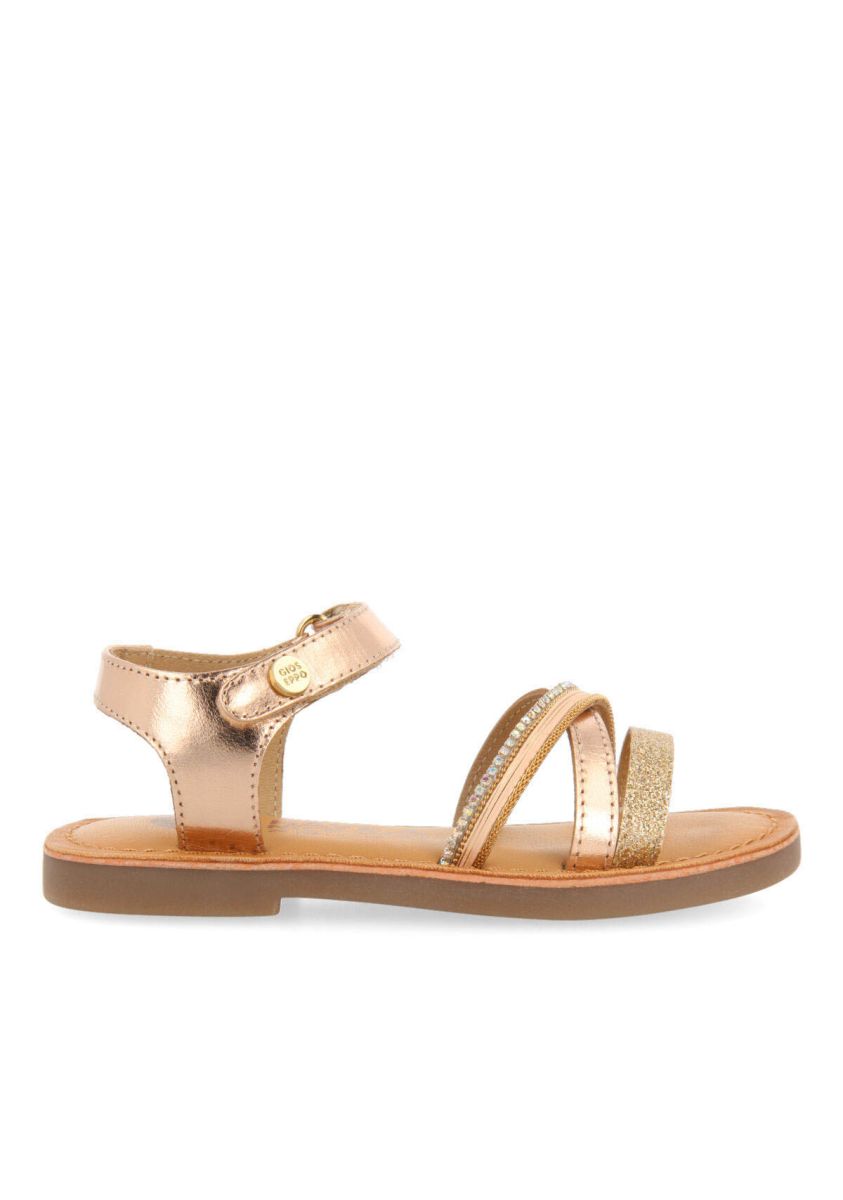 Sandalias de piel con detalles en color rosa para niÃ±a melgar - ROSA