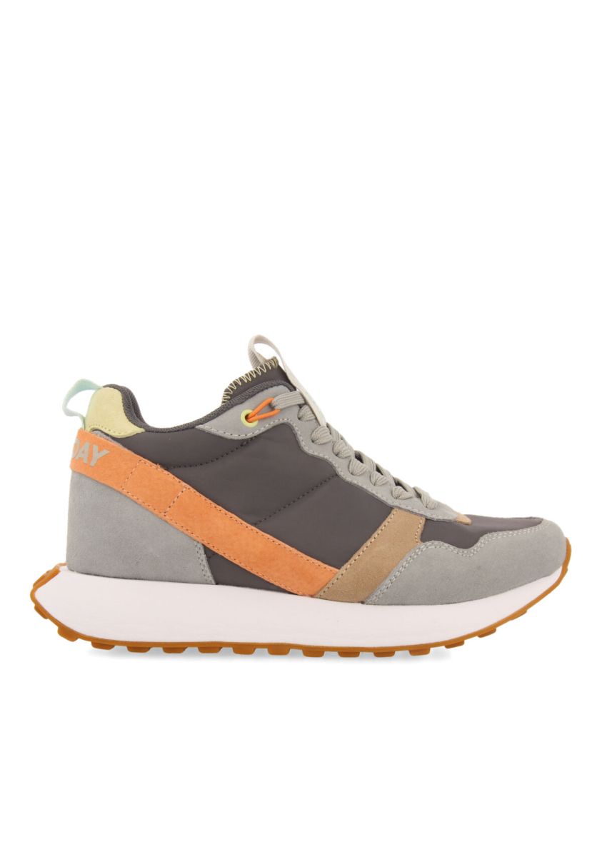 Sneakers gris de inspiraciÃ³n retro con cuÃ±a interna para mujer vincly - GRIS