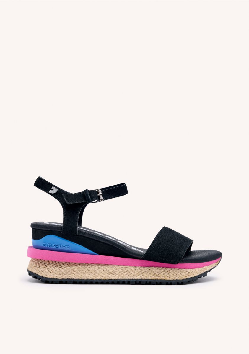 Sandalias deportivas negras con cuÃ±a para mujer benay  - NEGRO