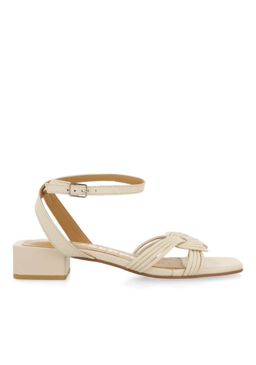 Sandalias off-white de piel con tiras y cierre ajustable para mujer linhares - OFF-WHITE