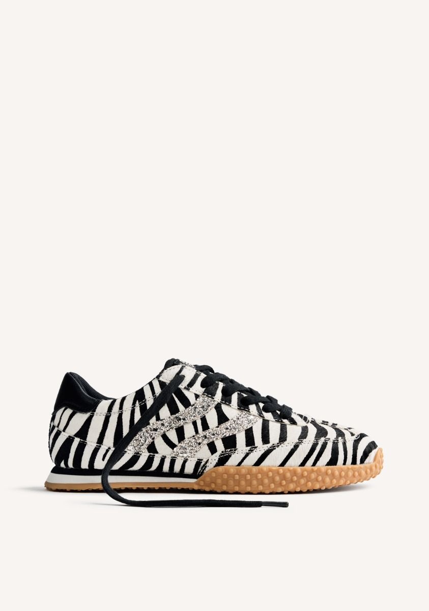 ZAPATILLAS PIEL ESTAMPADO ANIMAL HALSTAD - CEBRA