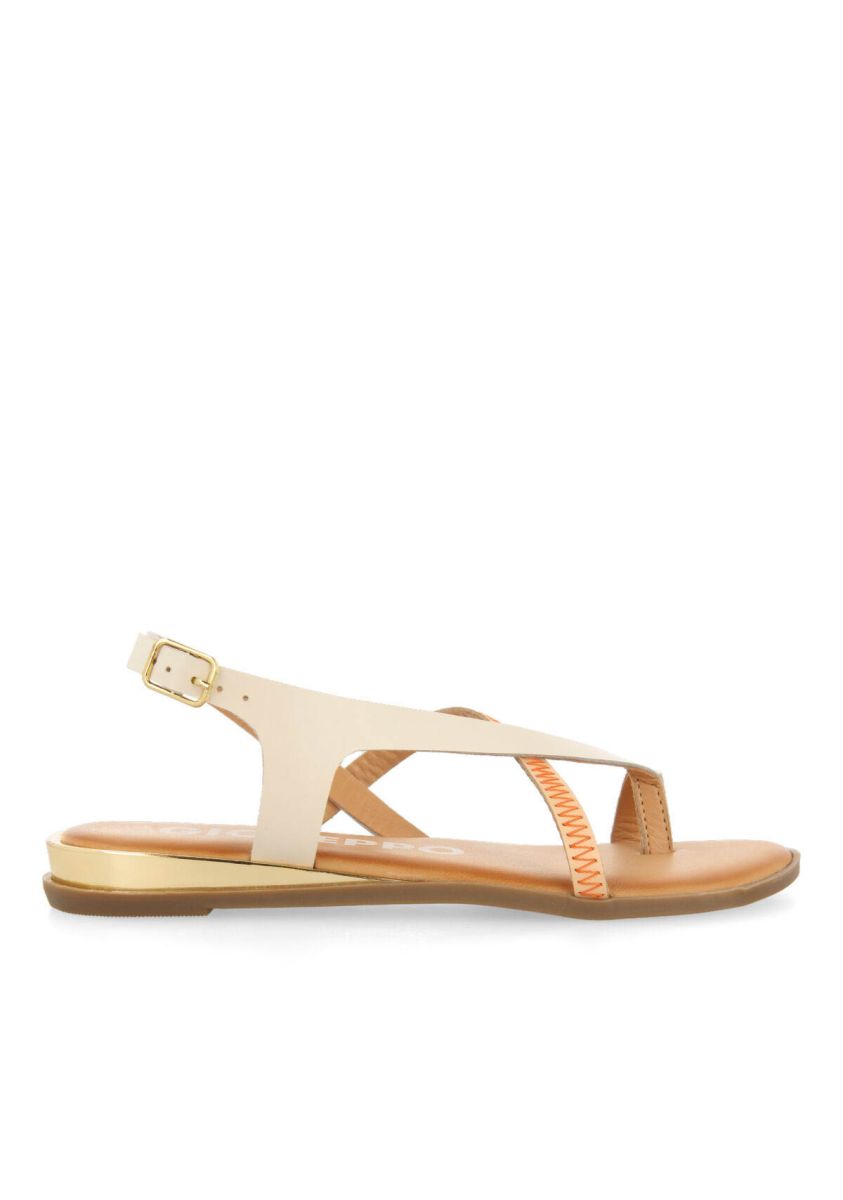 Sandalias off-white de piel con tiras para mujer gioux   - OFF-WHITE
