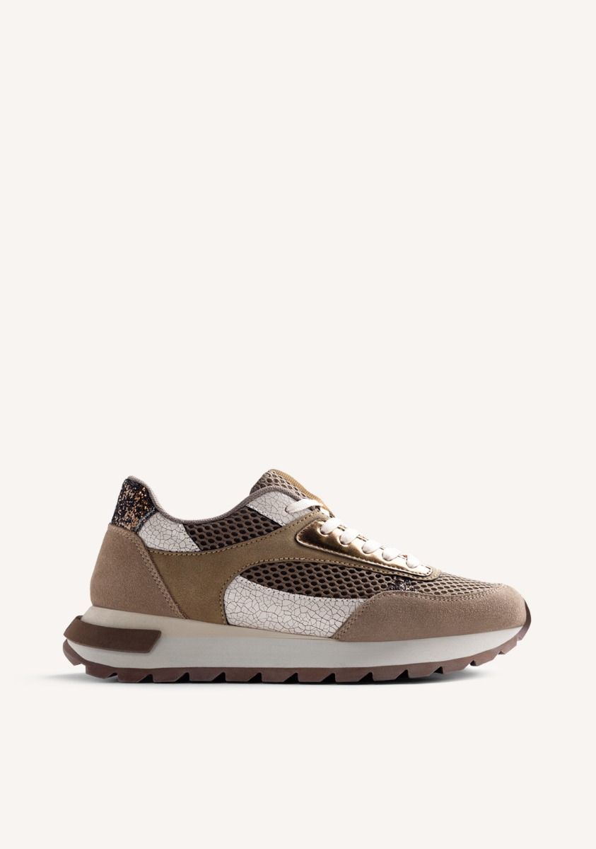 ZAPATILLAS PIEL Y REJILLA FUNKLEY - TAUPE