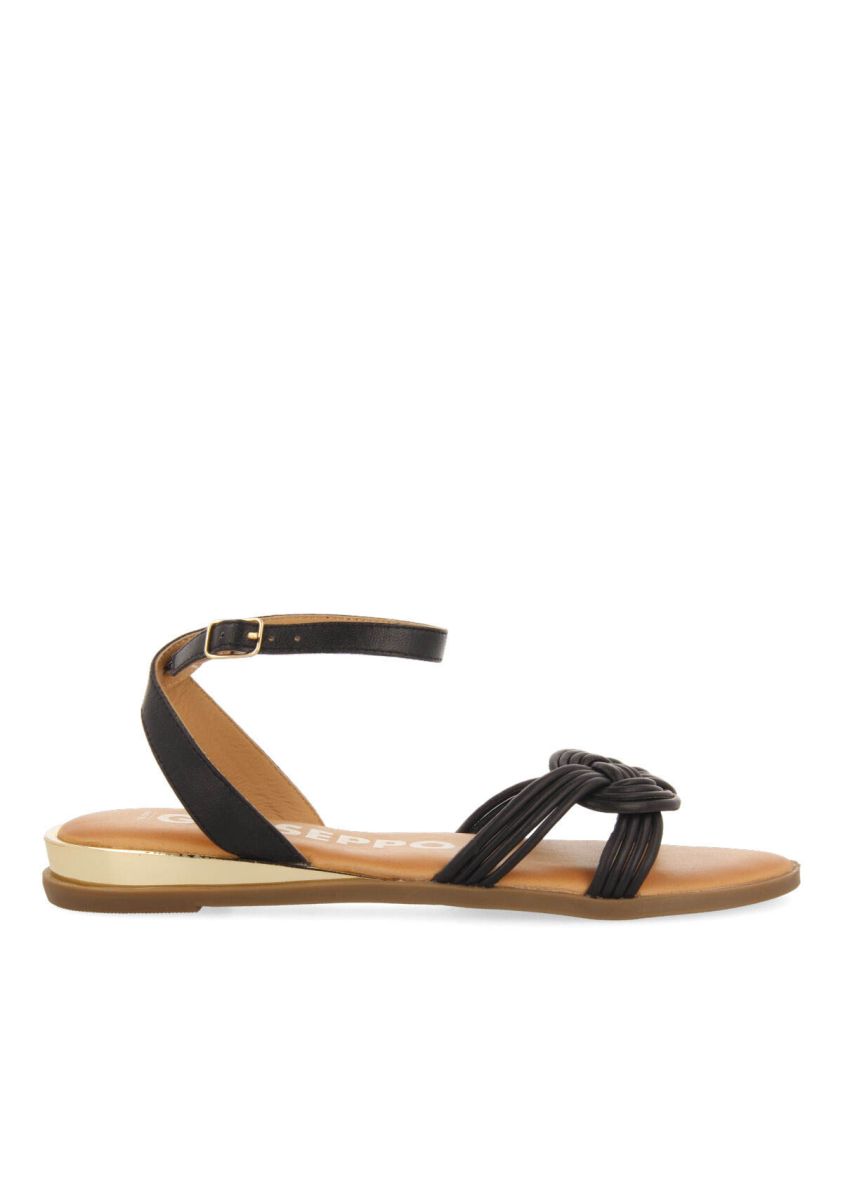 Sandalias negras con tiras anudadas para mujer telha  - NEGRO