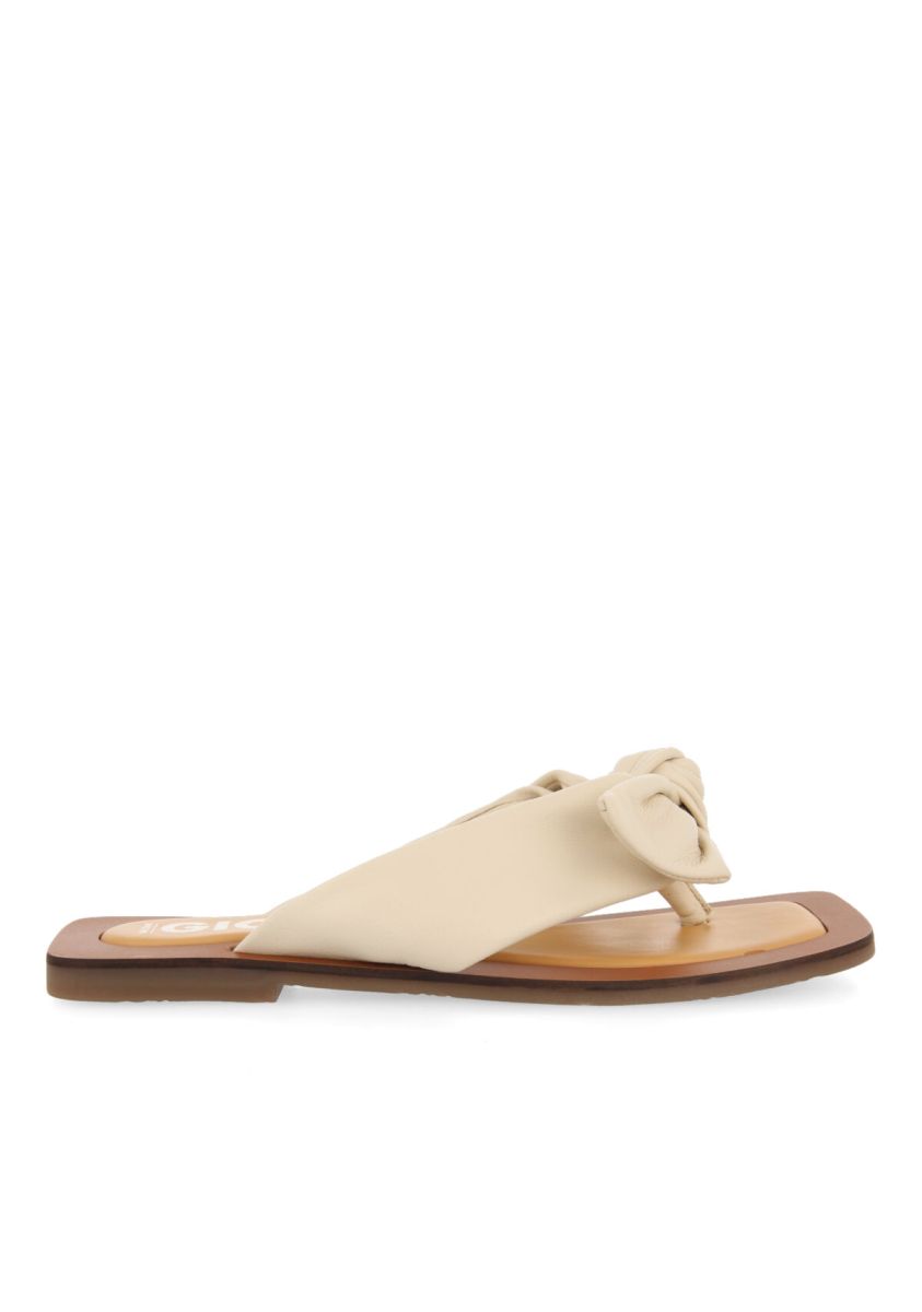 Sandalias off-white de piel con detalle de nudo para mujer acucena   - OFF-WHITE
