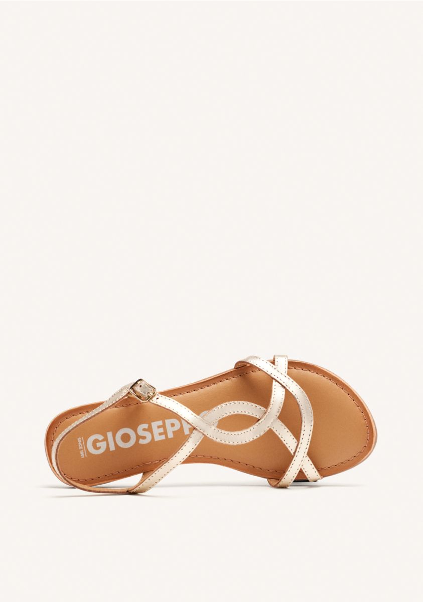 Sandalias doradas de tiras finas para mujer lamim - ORO