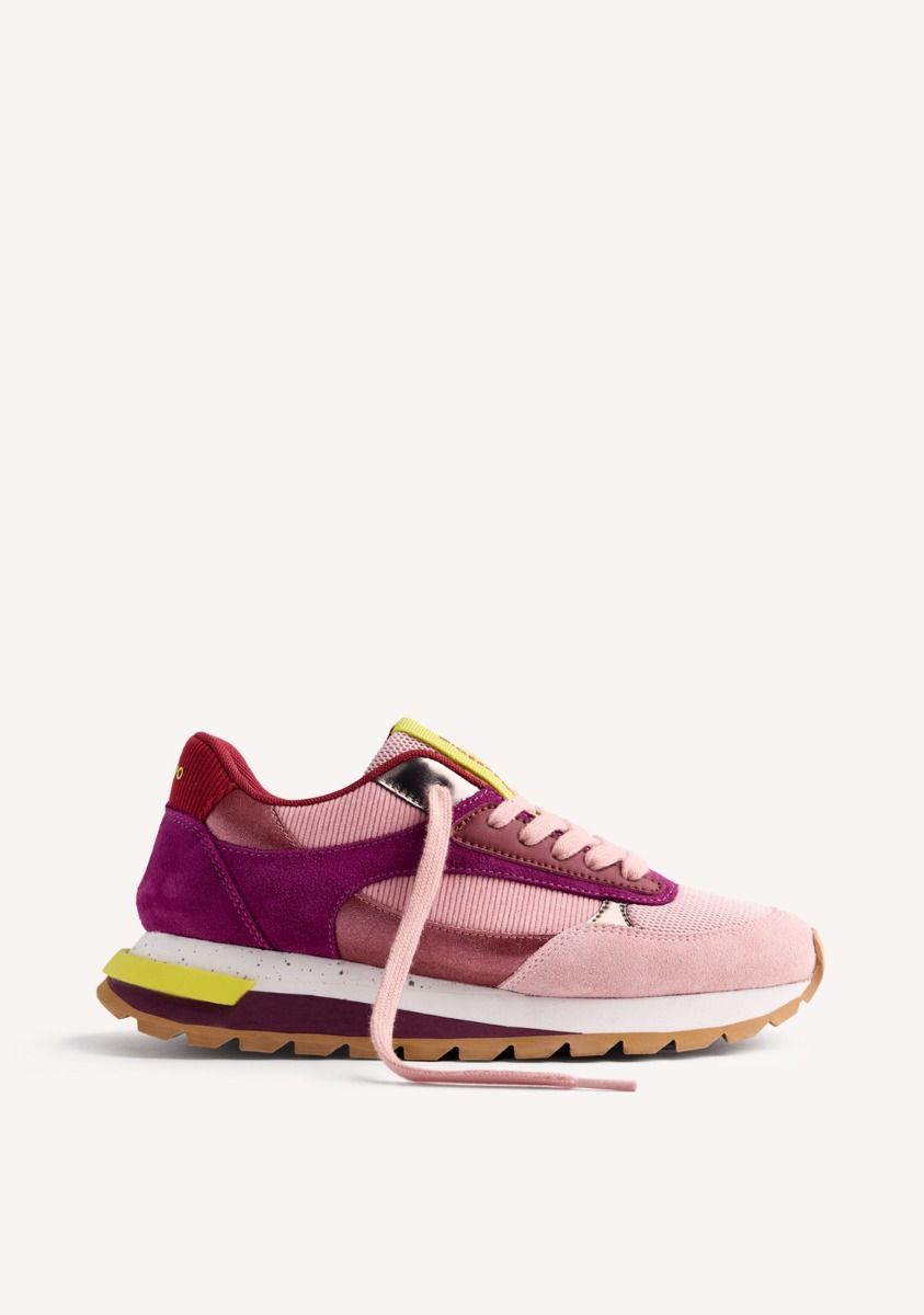 ZAPATILLAS PIEL Y PANA RANIER - ROSA