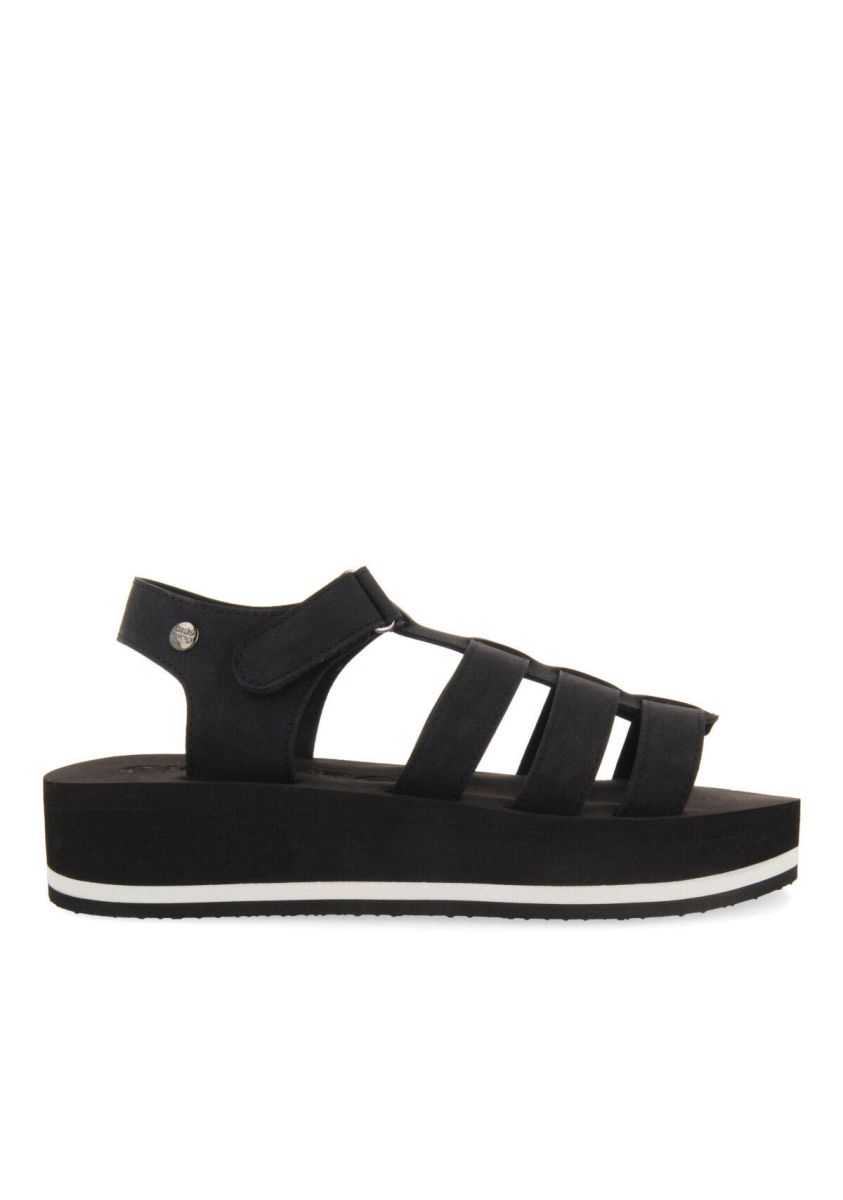 Sandalias negras tipo cangrejera con piso de eva para mujer ruch  - NEGRO