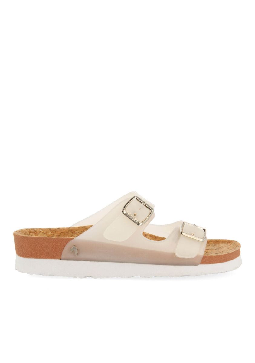Chanclas blanco transparente tipo bio con hebillas para mujer acalaca - BLANCO