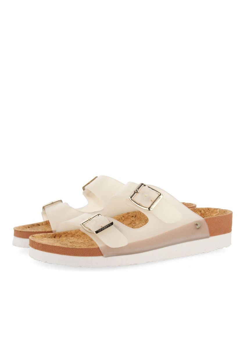 Chanclas blanco transparente tipo bio con hebillas para mujer acalaca - BLANCO