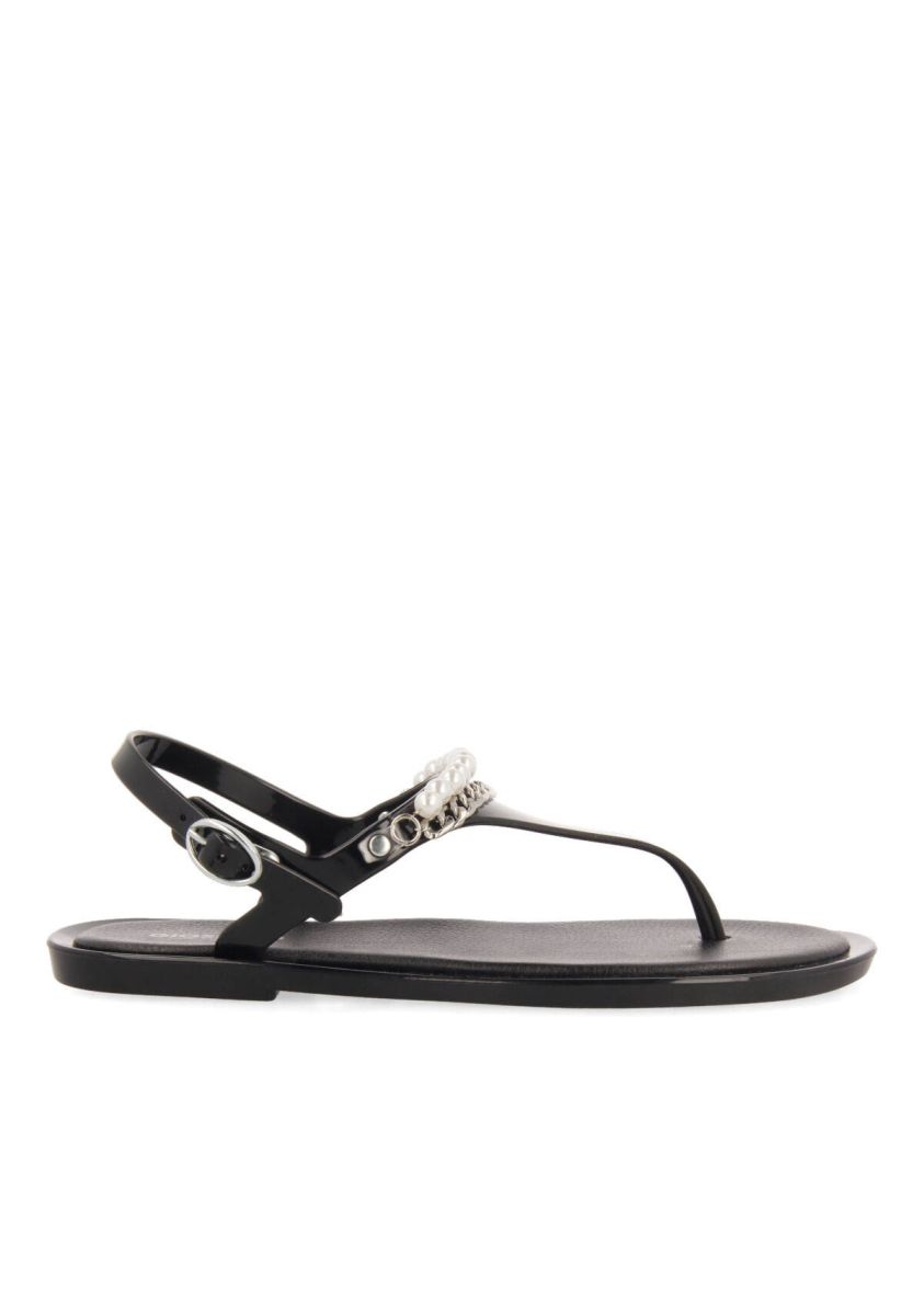 Chanclas negras con mini cristales para mujer garachine  - NEGRO