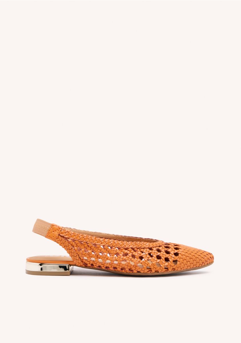 BAILARINAS TRENZADAS DE PIEL EN COLOR NARANJA PARA MUJER ARGIRITA - NARANJA