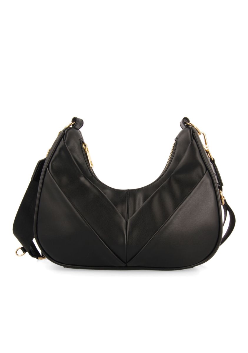 Bolso negro acolchado con doble asa - drautal  - NEGRO