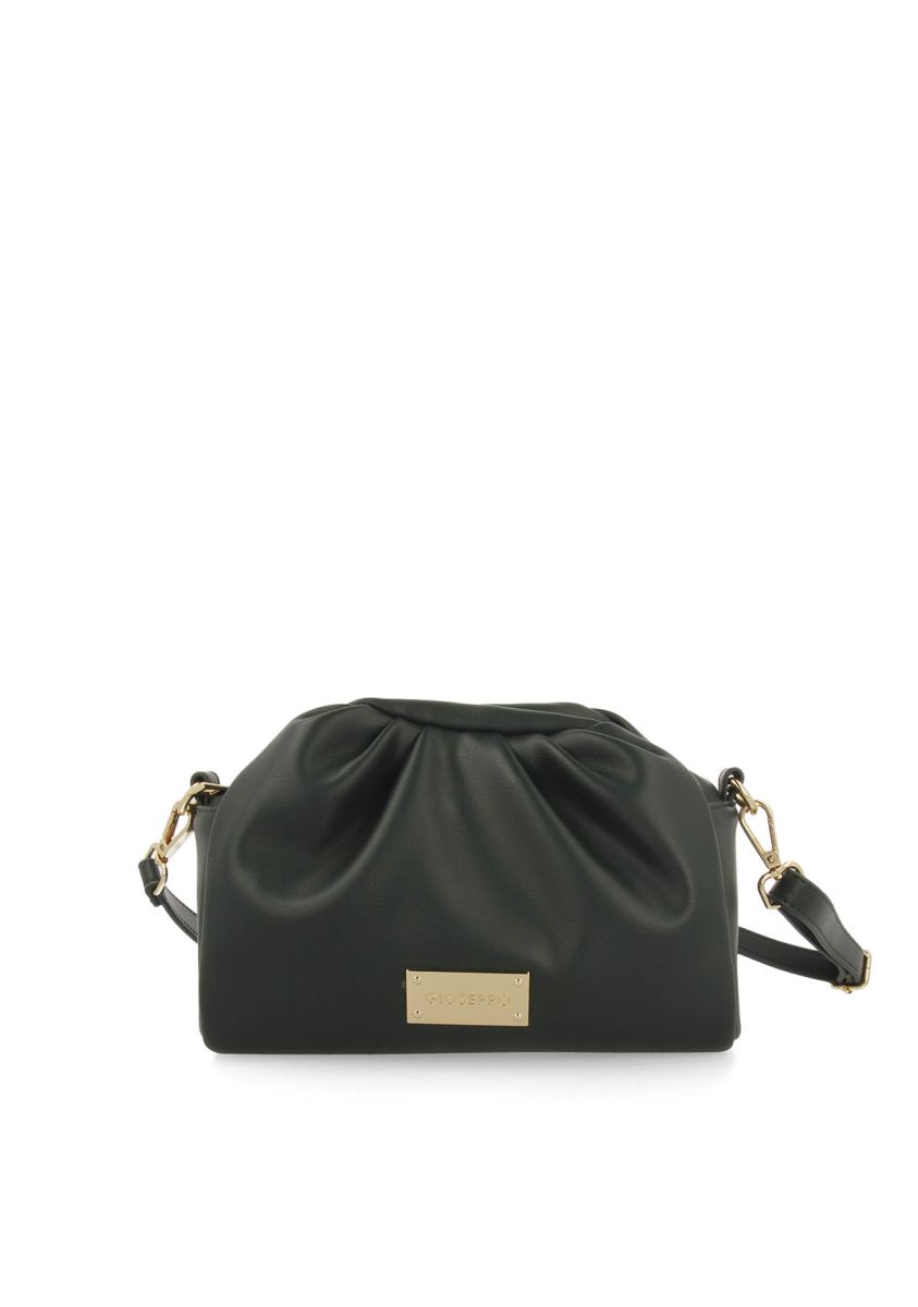 Bolso verde con frunces y asa de pelo - gravdal - VERDE