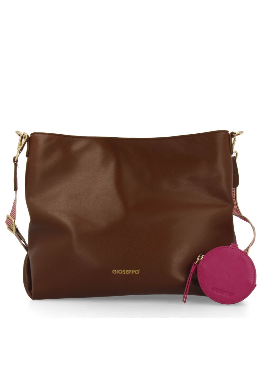 Bolso shopper marrÃ³n con detalles rosa - kallham  - MARRON