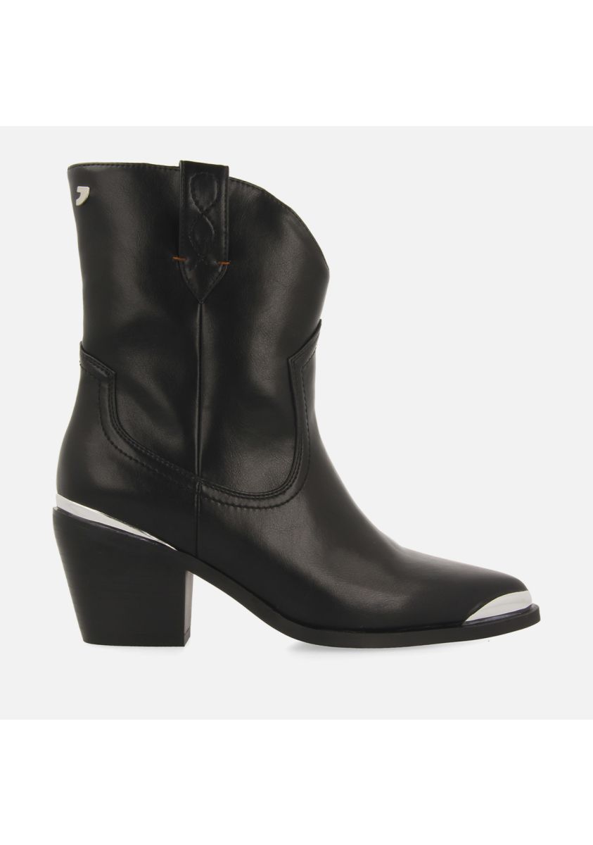 BotÃ­n estilo cowboy negro con detalle de metal en punta y talÃ³n para mujer roslyn - NEGRO