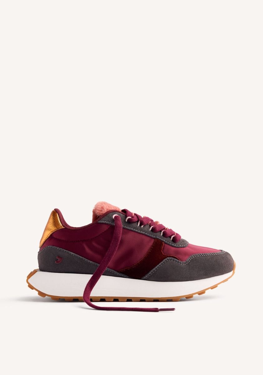 ZAPATILLAS PIEL Y PELO LISMORE - BURDEOS