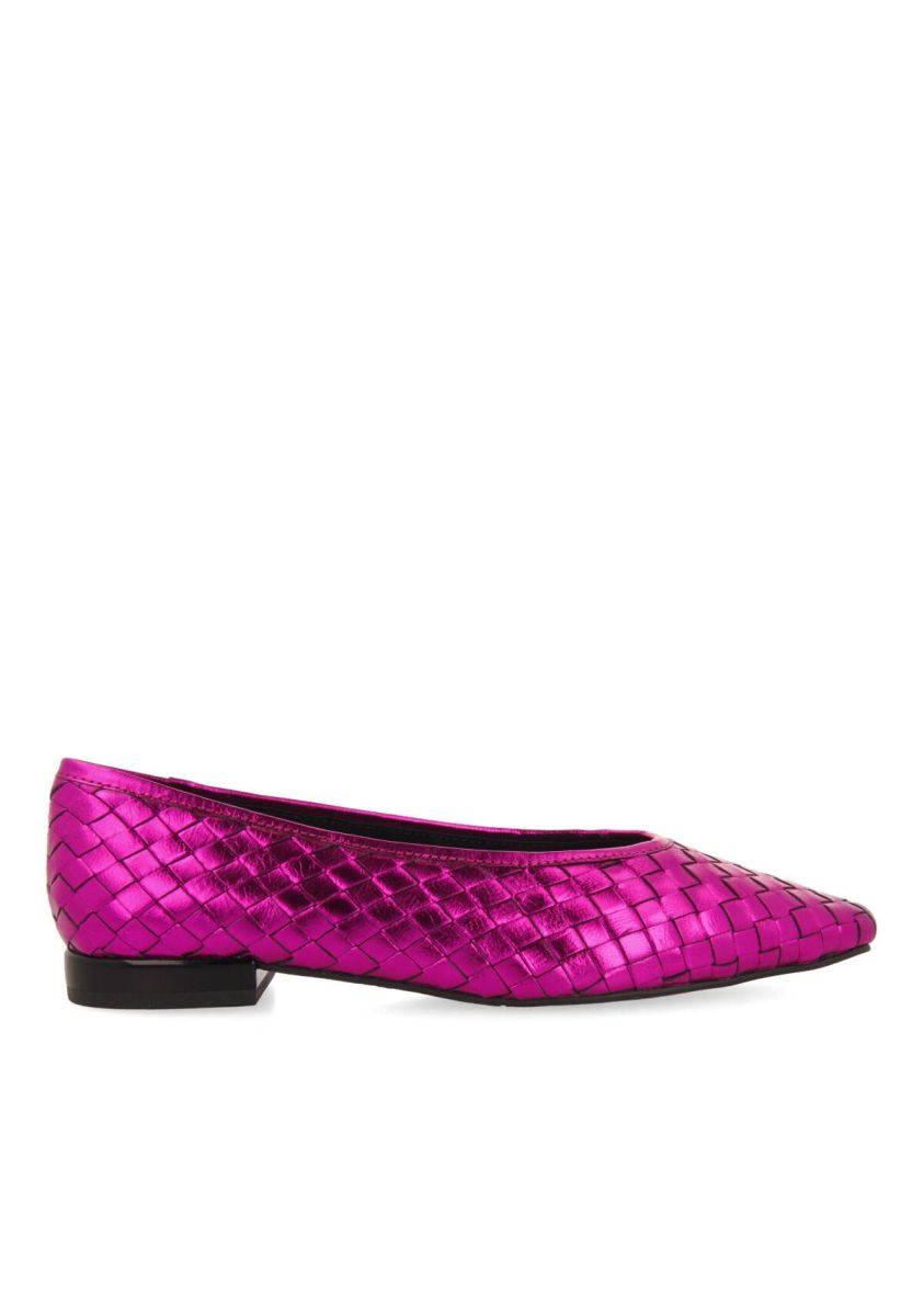 Bailarinas color fucsia de piel trenzada para mujer eisgarn  - FUXIA