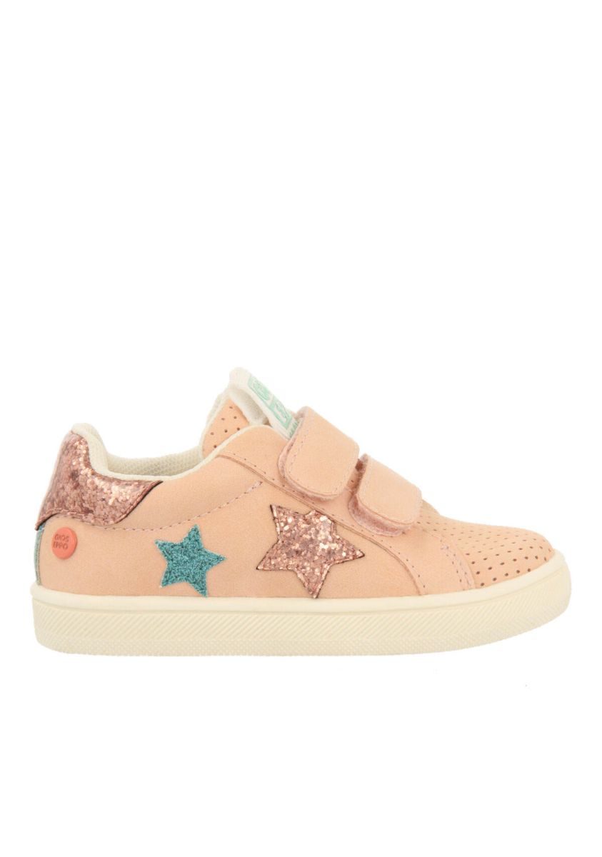 Sneakers nude con estrellas y cierre ajustable para bebÃ© kimball - NUDE