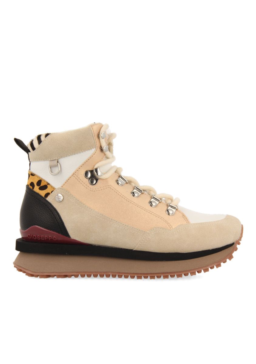 Sneakers blancas tipo botÃ­n montaÃ±ero con detalles para mujer halsnaes - BLANCO