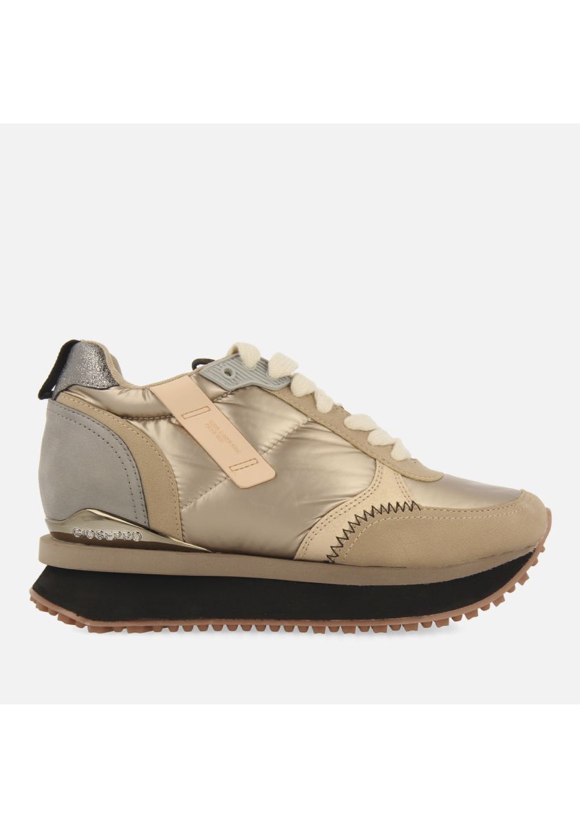 Sneakers doradas monocolor acolchadas con detalles y cuÃ±a interna para mujer anif  - ORO