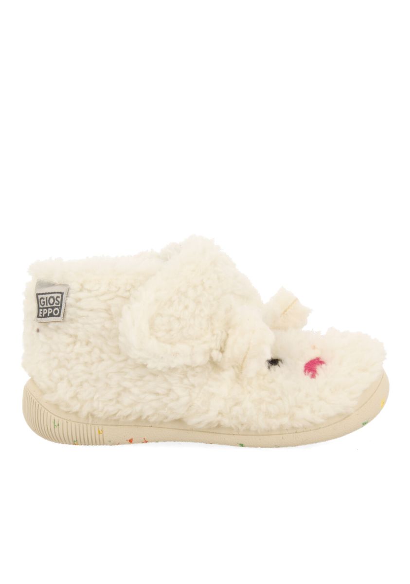 Zapatillas de estar por casa blancas con carita bordada para bebÃ© dietach - BLANCO