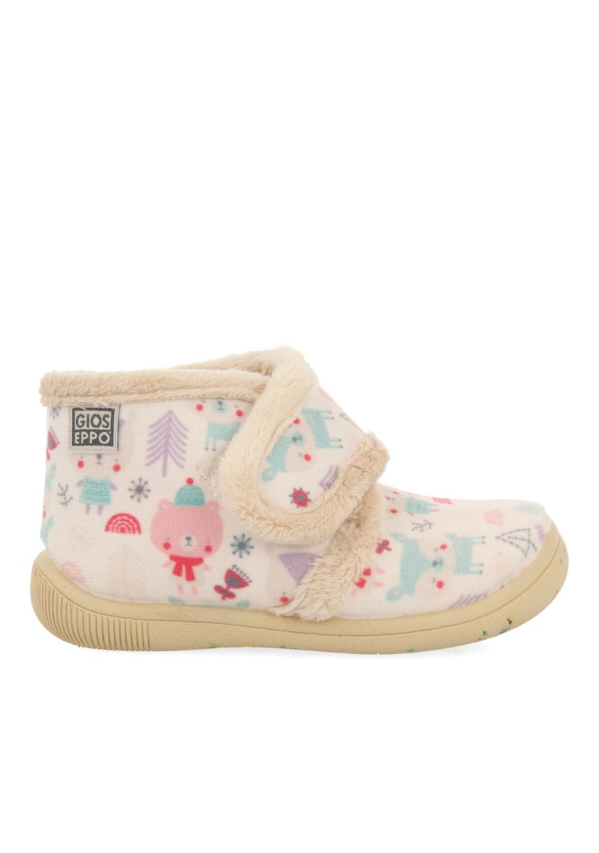 Zapatillas de estar por casa blancas con estampado de animalitos para bebÃ© carfin - BLANCO
