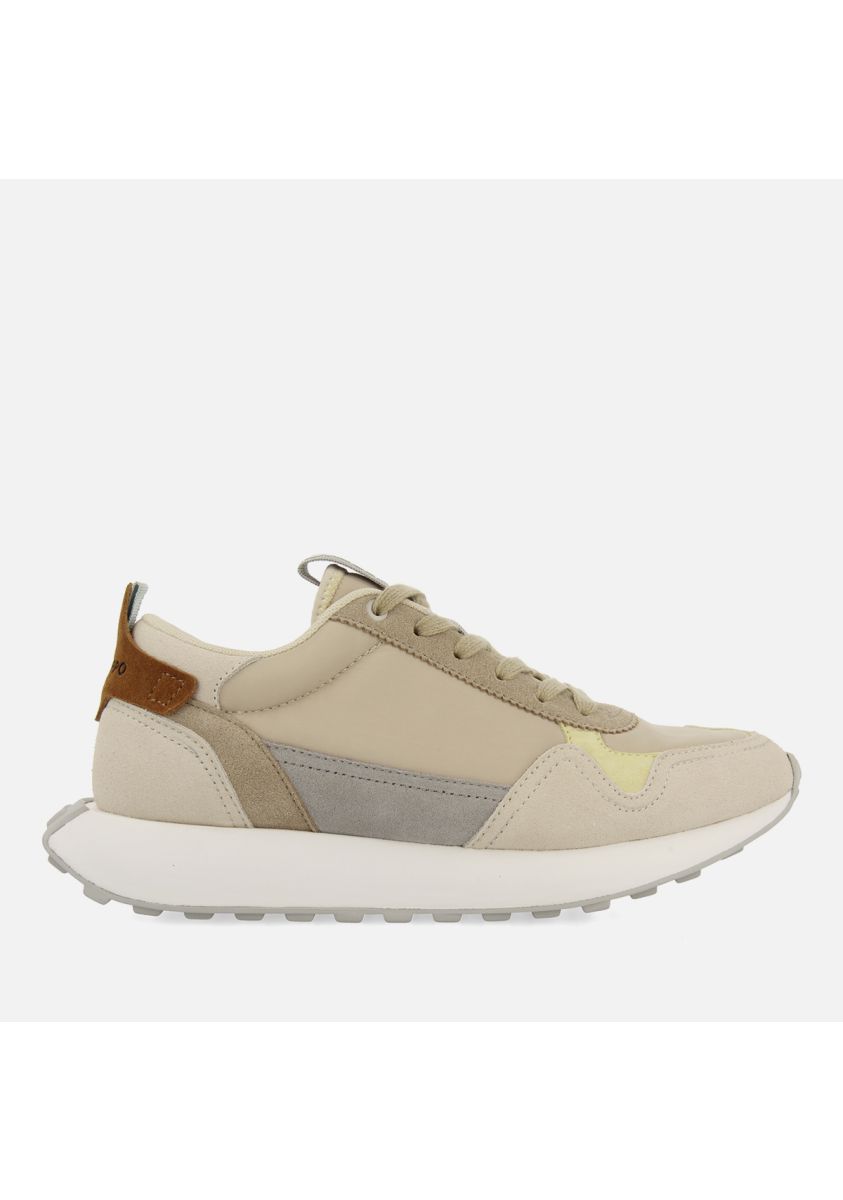 Sneakers retro beige en contraste de colores para hombre carluke - BEIG