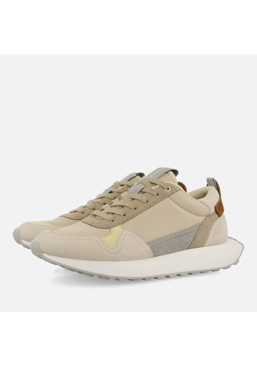 Sneakers retro beige en contraste de colores para hombre carluke - BEIG