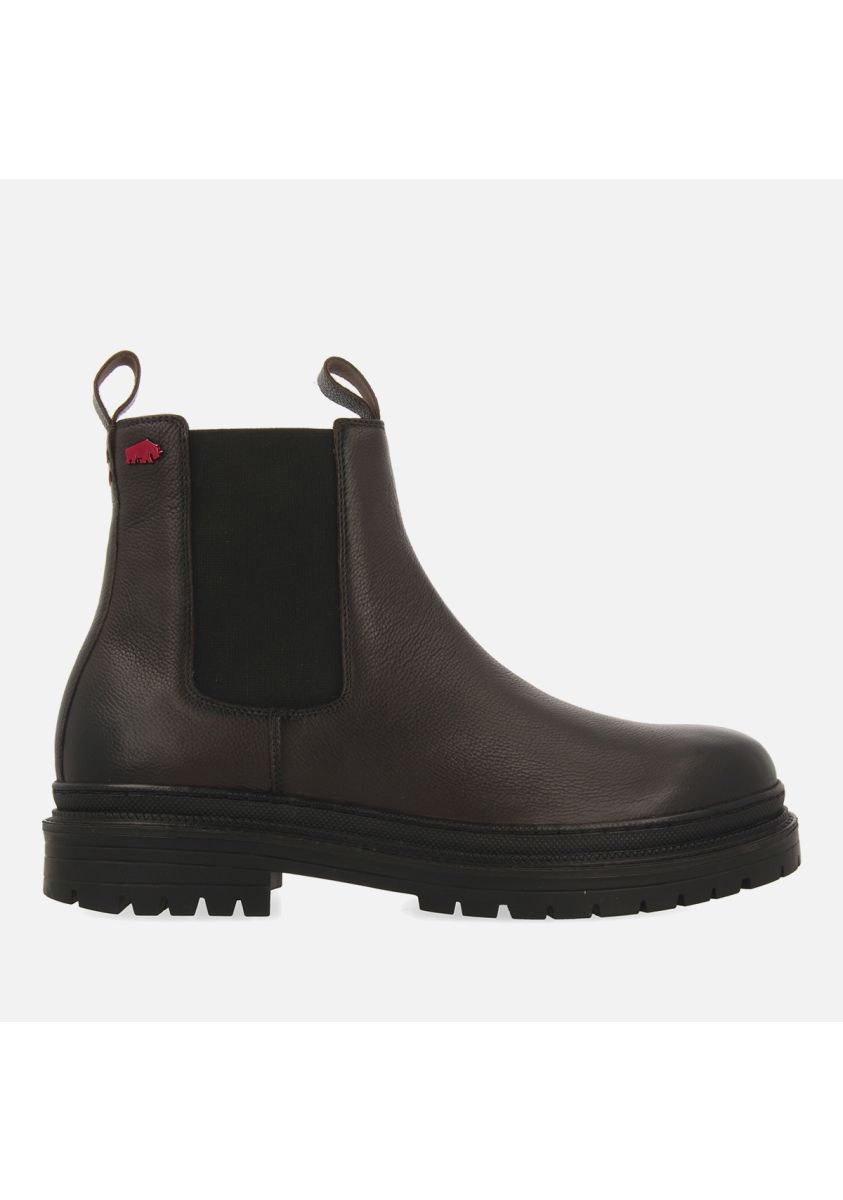 Botas tipo chelsea de piel en color marrÃ³n para hombre HERRICK - MARRON