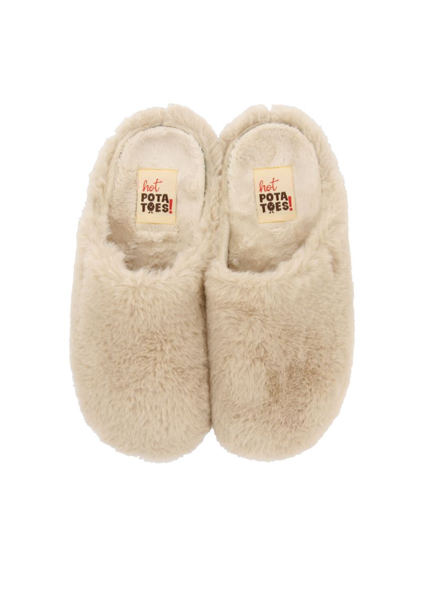 Zapatillas de estar por casa beige de pelo reciclado oberdorf - BEIG