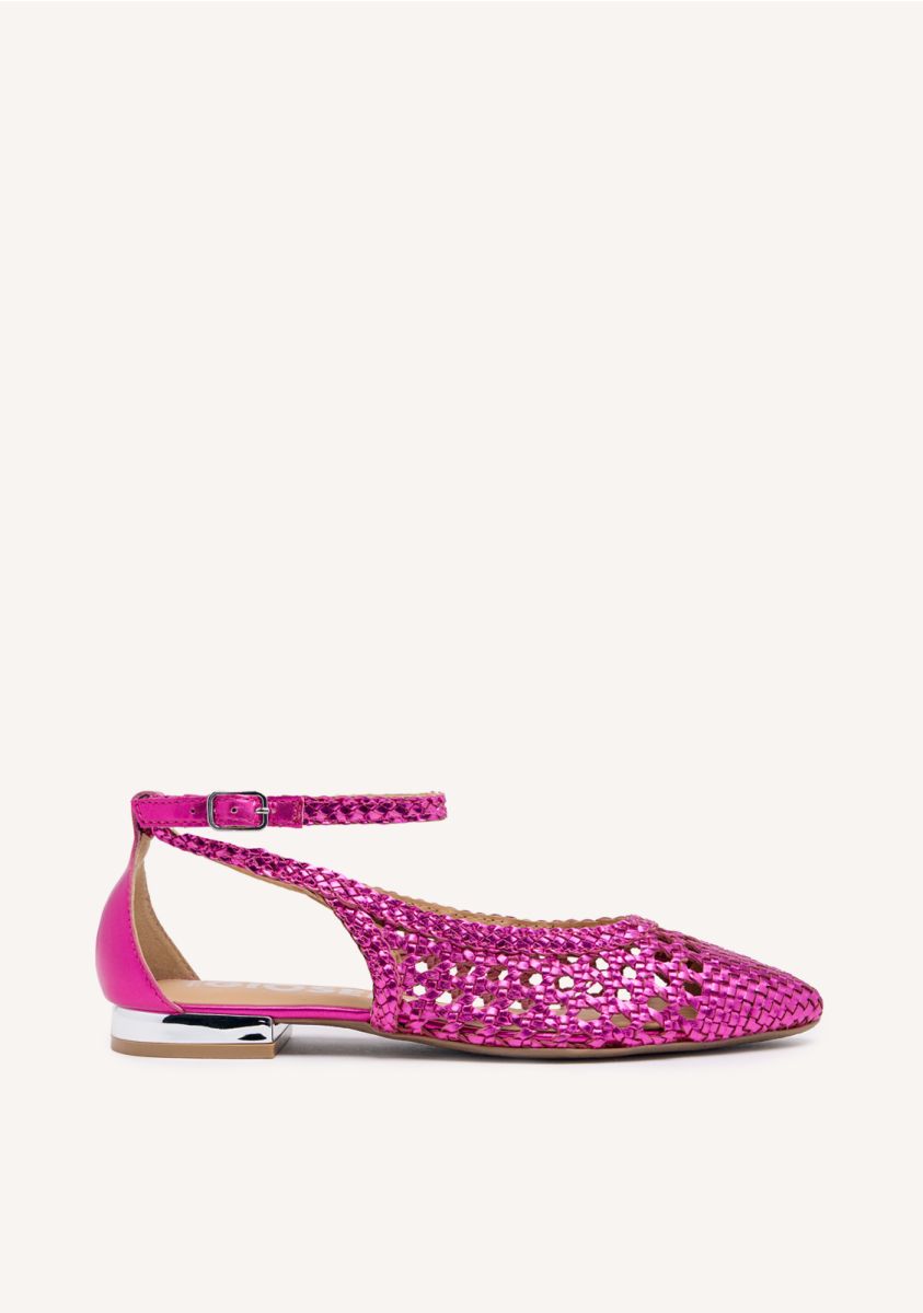 BAILARINAS FUCSIA TRENZADAS DE PUNTA FINA PARA MUJER DELL - FUXIA