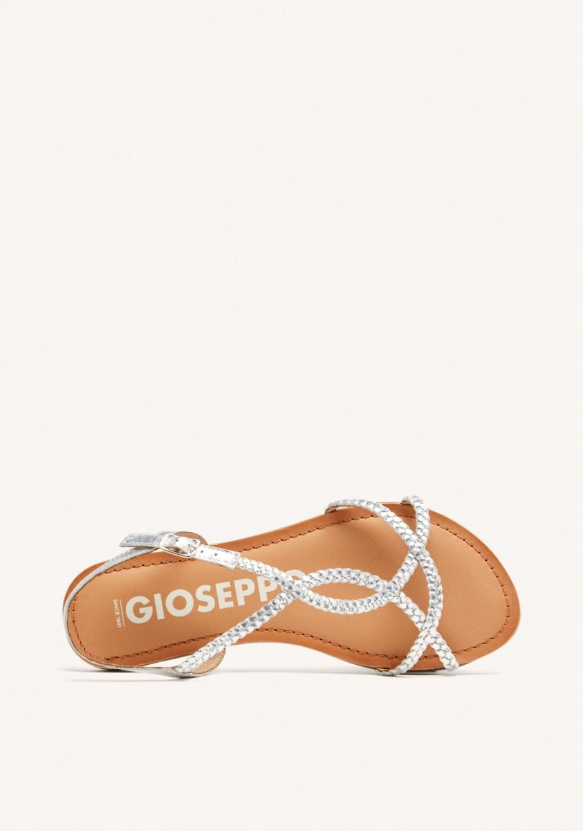 SANDALIAS PLATA DE TIRAS FINAS TRENZADAS PARA MUJER NIOAQUE - PLATA