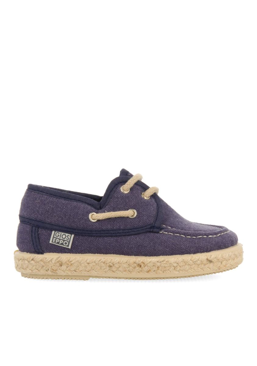 ESPADRILLES COLOR AZUL MARINO ESTILO NÃUTICO Y DETALLES EN YUTE PARA NIÃO Y NIÃA ELLENTON - MARINO