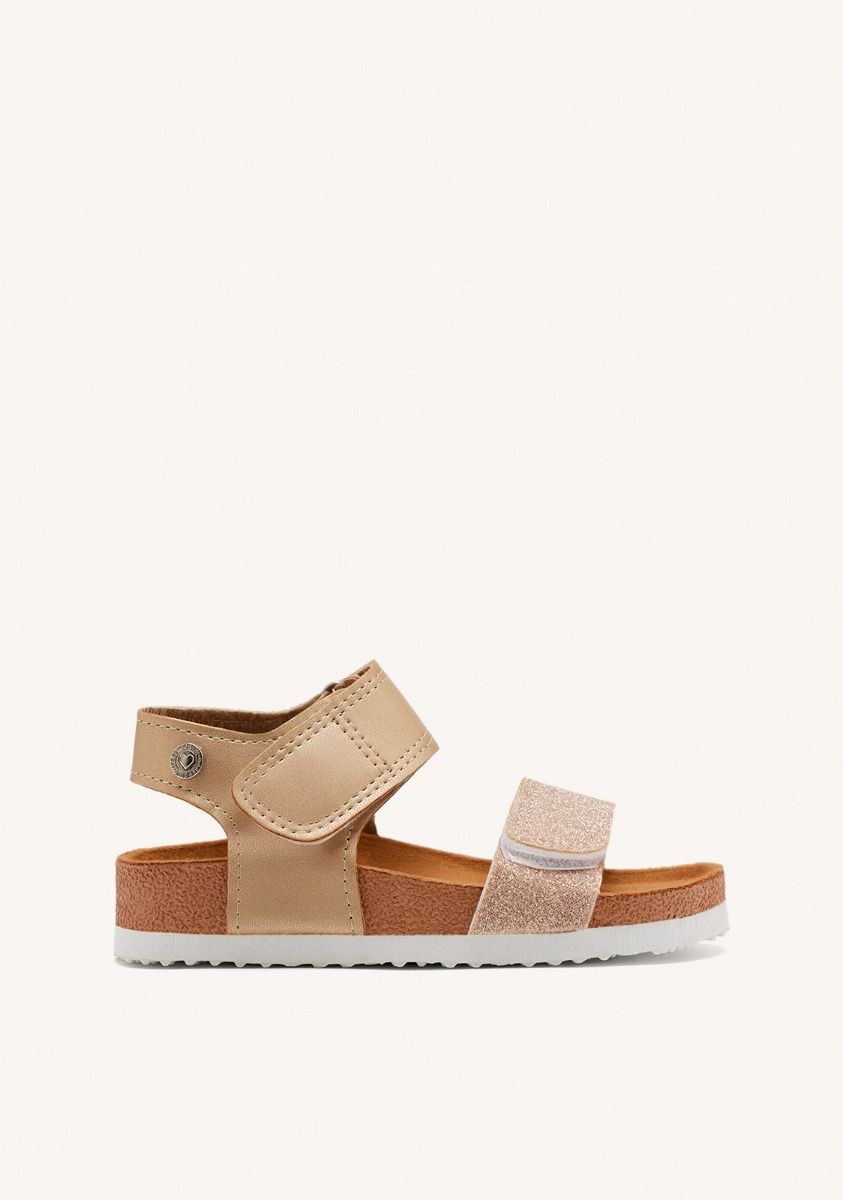 CHANCLAS DE SUELA BIO DORADAS CON GLITTER PARA NIÃA Y NIÃO ANGWING - ORO