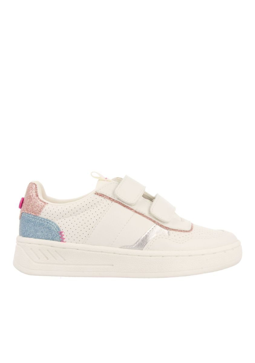 SNEAKERS BLANCAS ESTILO RETRO CON GLITTER Y DETALLES DE COLORES PARA NIÃA Y NIÃO BLERIM - BLANCO