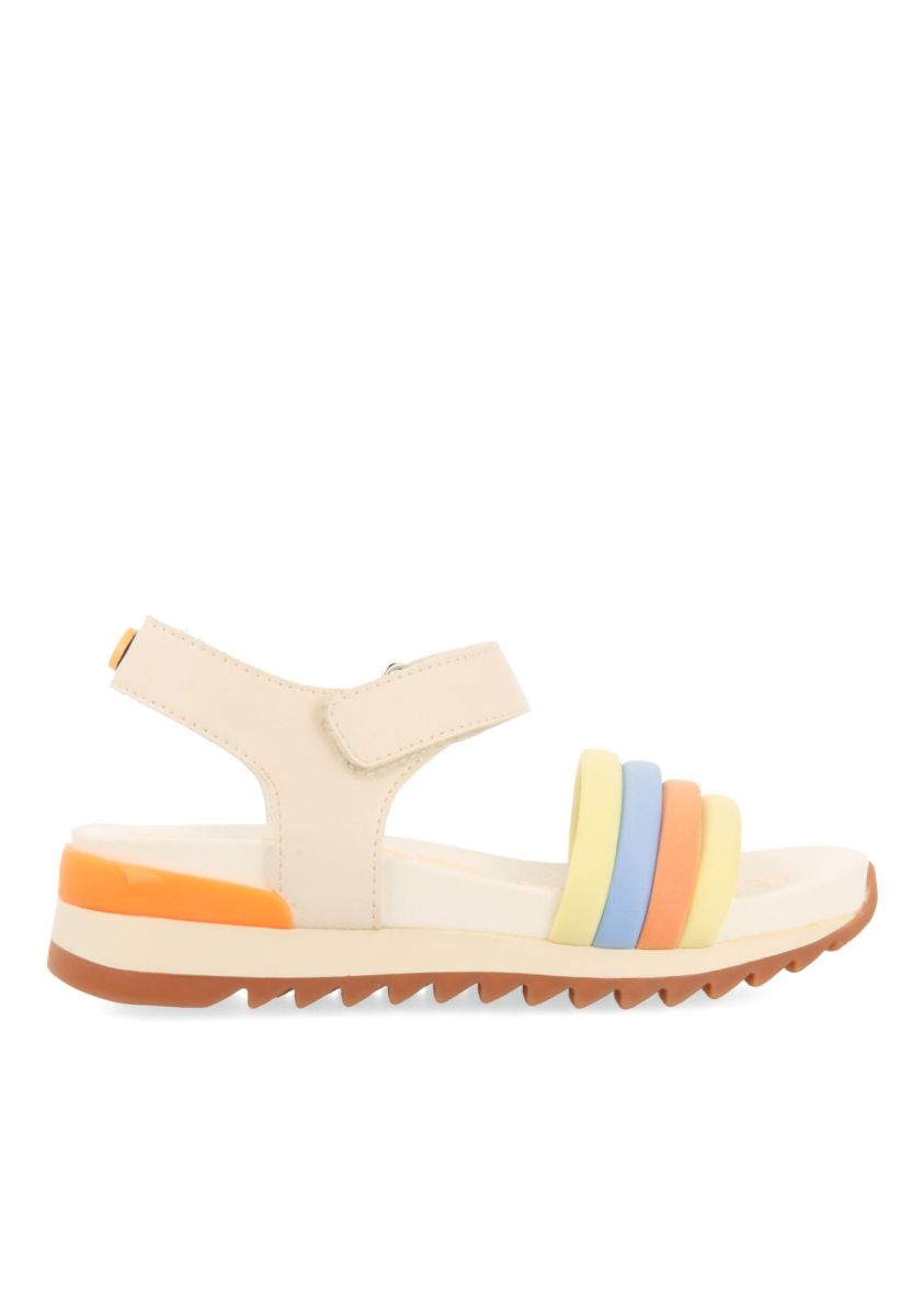 SANDALIAS DEPORTIVAS BLANCAS CON DETALLES MULTICOLOR PARA NIÃA Y NIÃO CLAPIERS - NARANJA